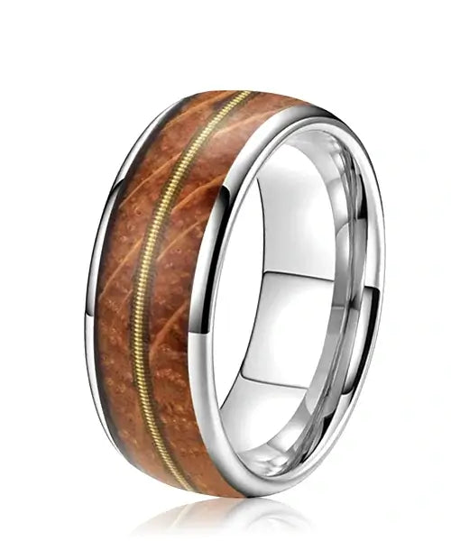 bague en bois gaia argent