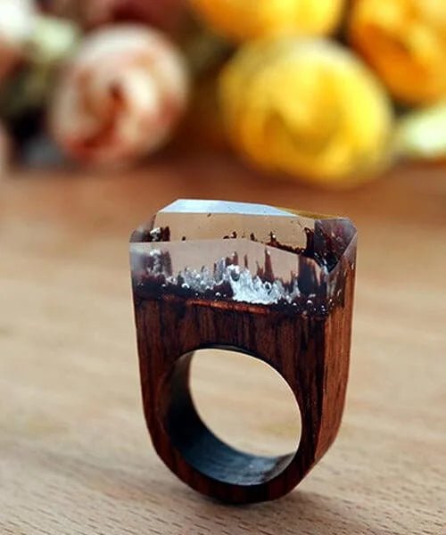 BAGUE BOIS ET RESINE Primale initiale - Bois Eden