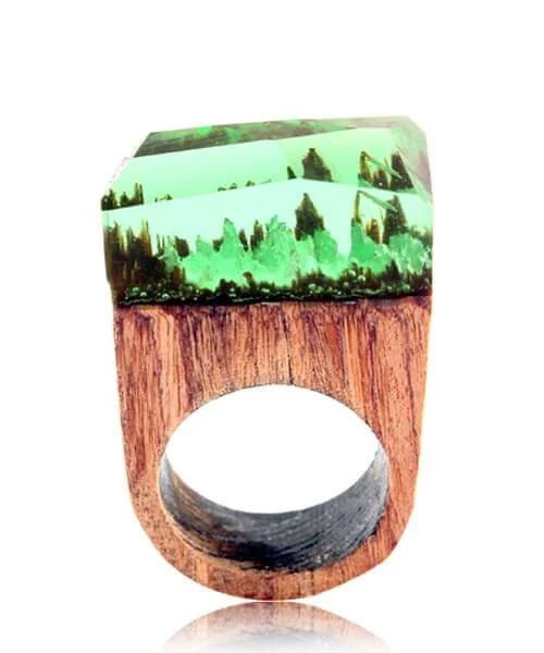 BAGUE BOIS ET RESINE Primale Vert - Bois Eden