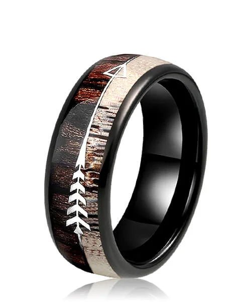 BAGUE BOIS Flèche de Cupidon noire Désir - Bois Eden