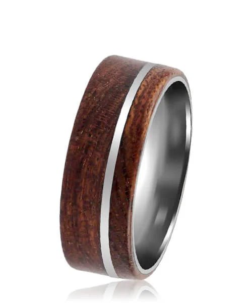 BAGUE BOIS Karu Santal rouge - Bois Eden