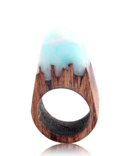 BAGUE BOIS RESINE Quin bleu - Bois Eden