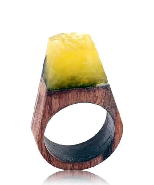 BAGUE BOIS RESINE Quin jaune - Bois Eden