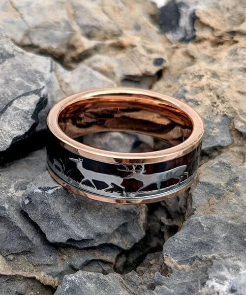 BAGUE CERF Rose - Bois Eden