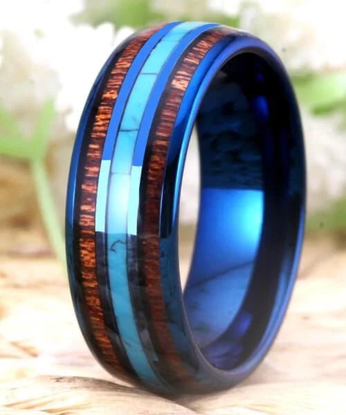 BAGUE EN BOIS Ark bleu - Bois Eden