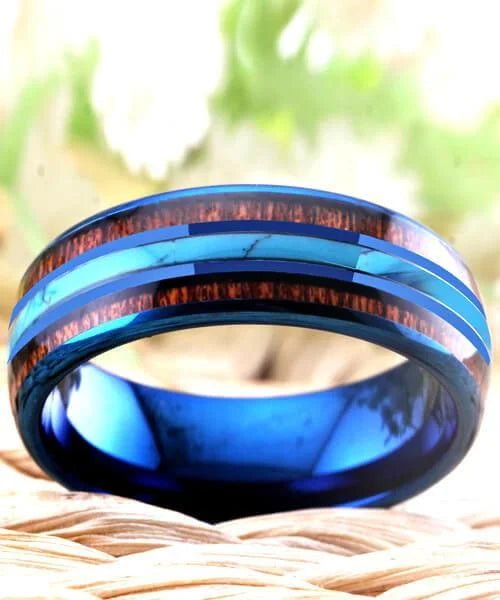 BAGUE EN BOIS Ark bleu - Bois Eden