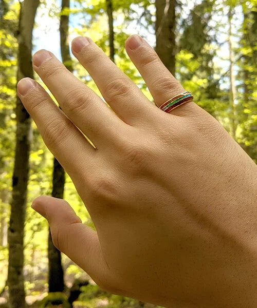 BAGUE EN BOIS Ark dorée - Bois Eden