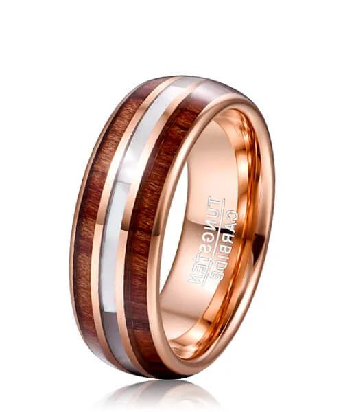 BAGUE EN BOIS Ark Nacre or rose - Bois Eden