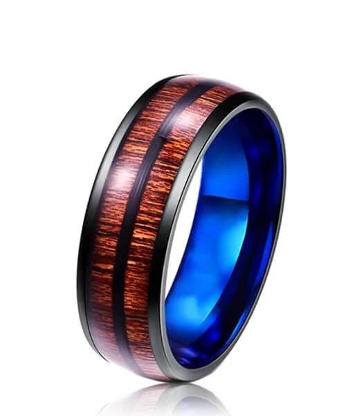 BAGUE EN BOIS Biodome noire - Bois Eden