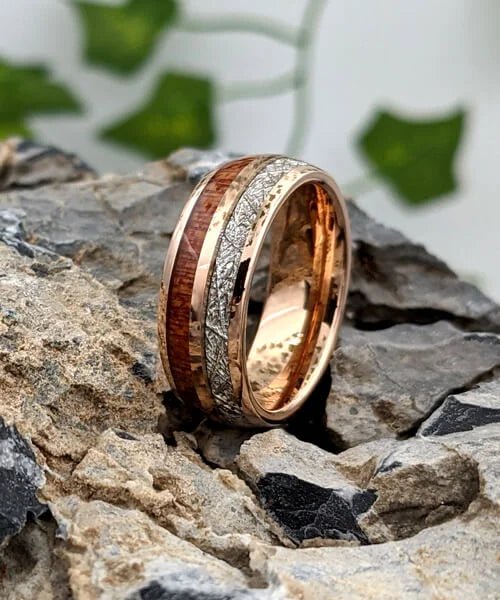 BAGUE EN BOIS Duo d'Eden rose - Bois Eden