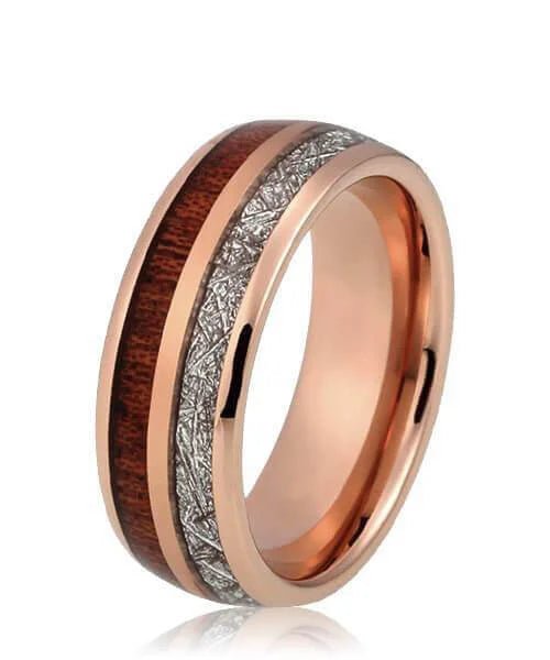 BAGUE EN BOIS Duo d&#39;Eden rose - Bois Eden