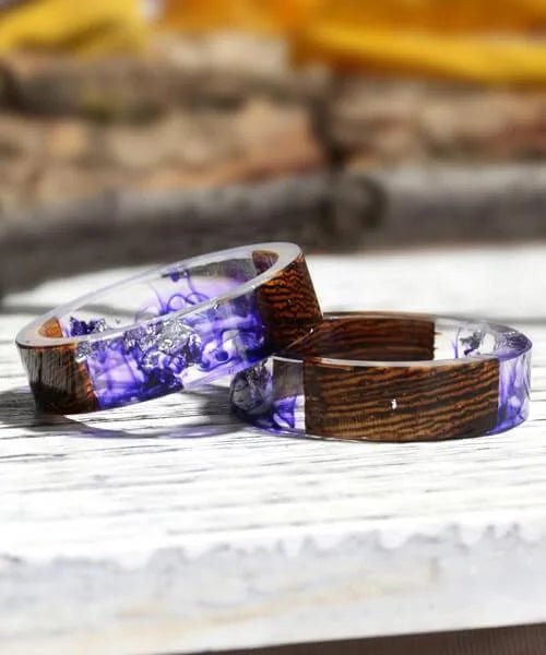 BAGUE EN BOIS ET RÉSINE Myst - Bois Eden