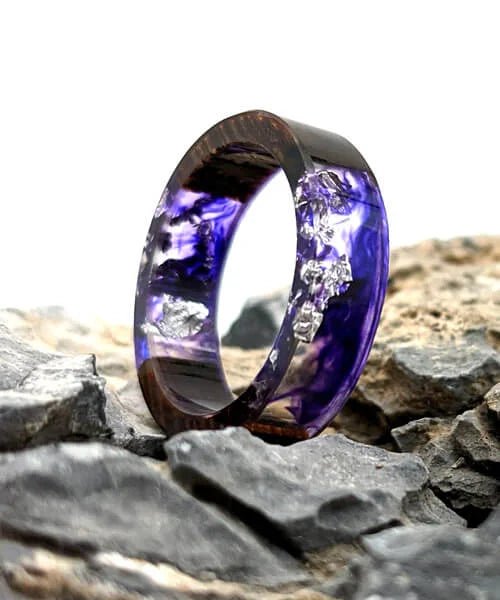 BAGUE EN BOIS ET RÉSINE Myst - Bois Eden