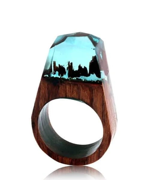 BAGUE EN BOIS ET RÉSINE Primale Azur - Bois Eden