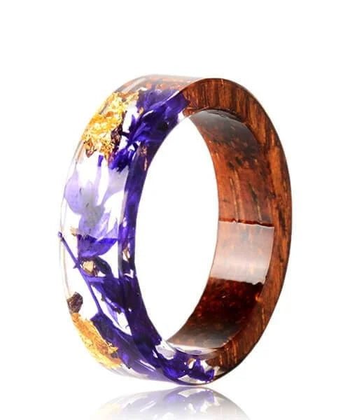 BAGUE EN BOIS ET RÉSINE Violine - Bois Eden