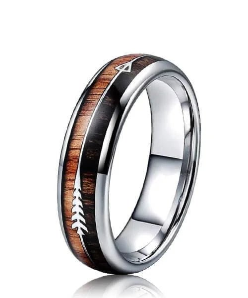 BAGUE EN BOIS Flèche de Cupidon argent Passion Sim - Bois Eden