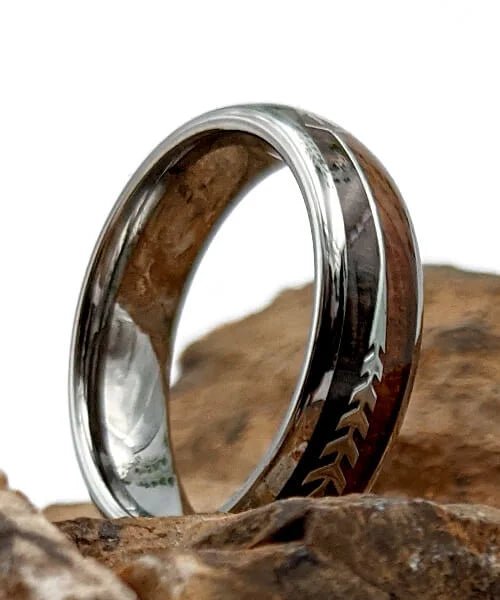 BAGUE EN BOIS Flèche de Cupidon argent Passion Sim - Bois Eden