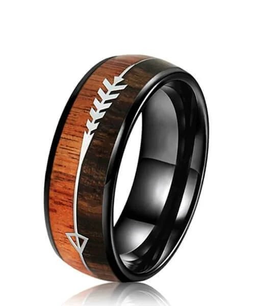 BAGUE EN BOIS Flèche de Cupidon noire Passion - Bois Eden