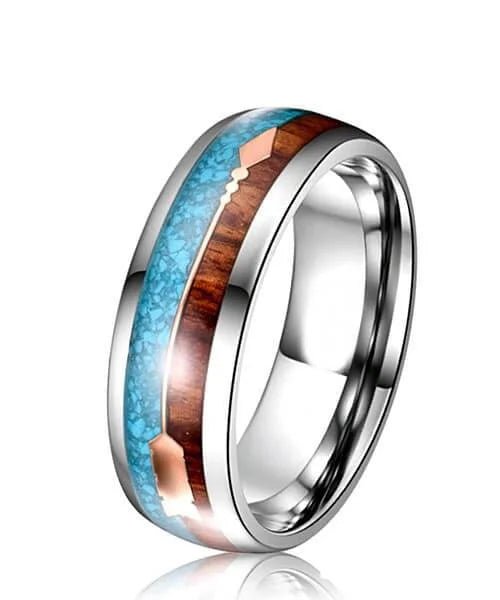 BAGUE EN BOIS Flèche de Cupidon Terre et Mer - Bois Eden