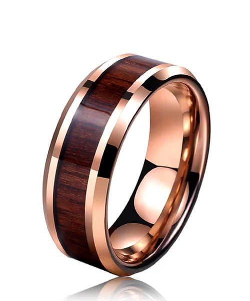 BAGUE EN BOIS Fortune or rose - Bois Eden