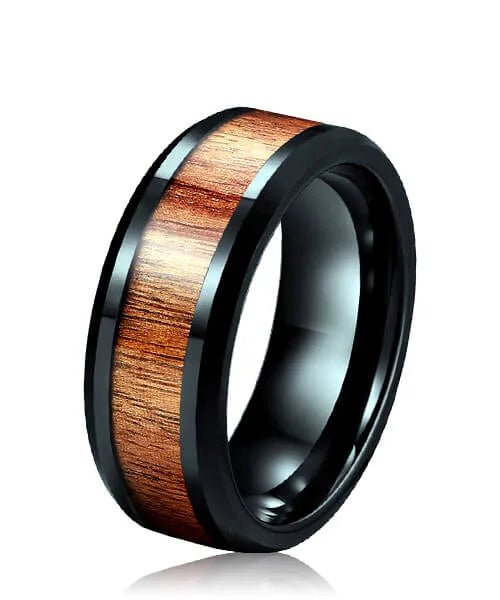 BAGUE EN BOIS Fortune Révo noire - Bois Eden