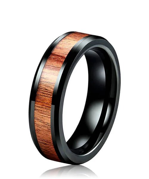 BAGUE EN BOIS Fortune Sim noire - Bois Eden