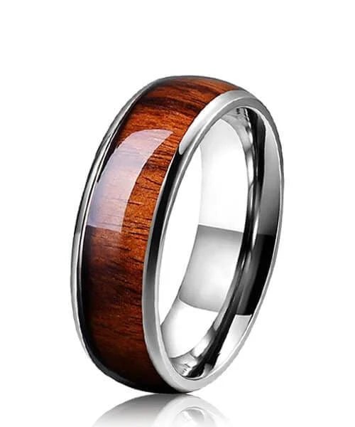 BAGUE EN BOIS Ouranos argent - Bois Eden