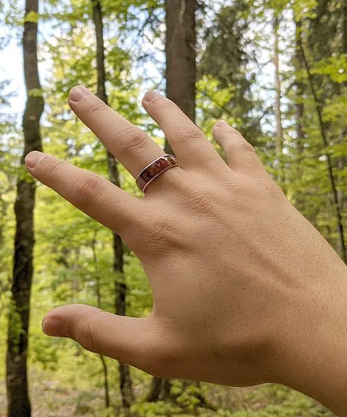 BAGUE EN BOIS Ouranos argent - Bois Eden