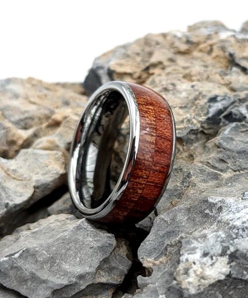 BAGUE EN BOIS Ouranos biton argent - Bois Eden