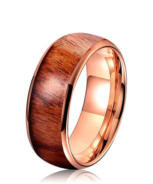 BAGUE EN BOIS Ouranos or rose - Bois Eden