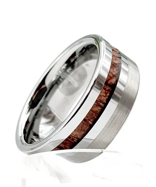 BAGUE EN BOIS Ultron argent brossé - Bois Eden