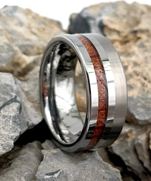 BAGUE EN BOIS Ultron argent brossé - Bois Eden