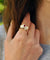 BAGUE FEUILLE ARGENT Éclasia Tourmaline rose - Bois Eden