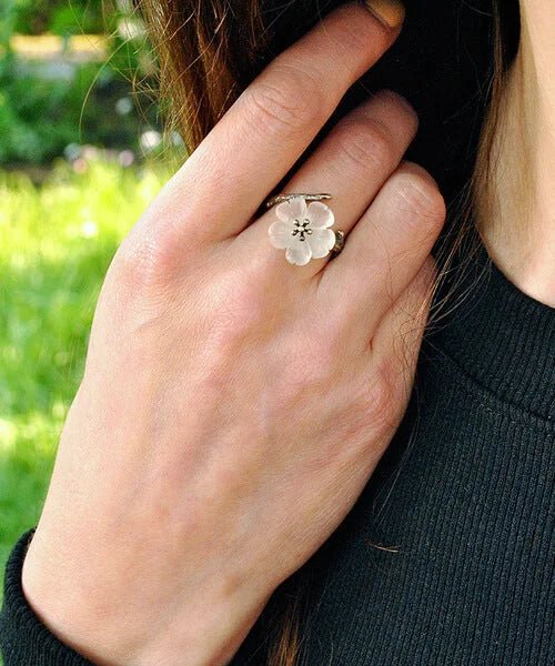 BAGUE FLEUR ARGENT Susy - Bois Eden