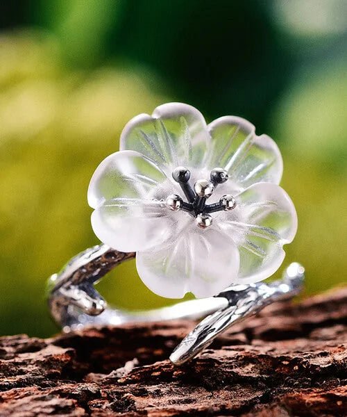 BAGUE FLEUR ARGENT Susy - Bois Eden