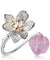 BAGUE FLEUR DE LOTUS Quartz rose - Bois Eden