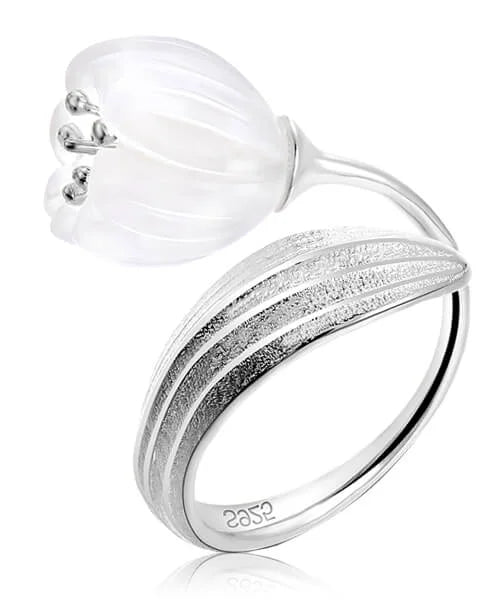 BAGUE FLEUR EN ARGENT Muguet - Bois Eden