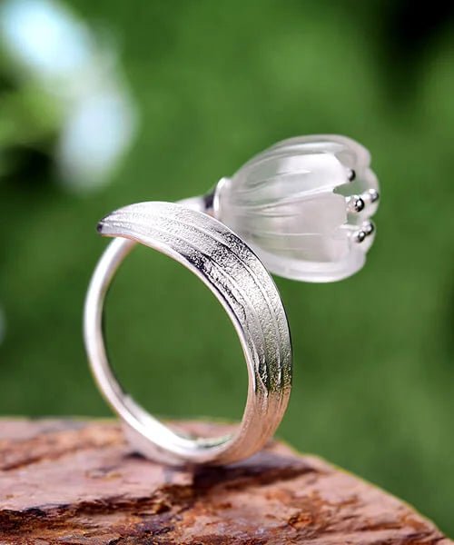 BAGUE FLEUR EN ARGENT Muguet - Bois Eden