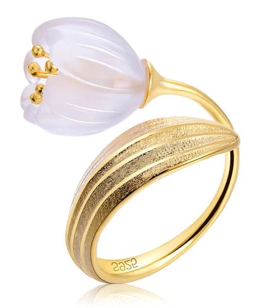 BAGUE FLEUR EN OR Muguet - Bois Eden