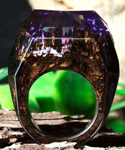 BAGUE RÉSINE Origine byzantium - Bois Eden