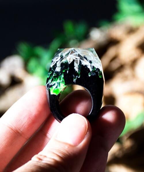 BAGUE RÉSINE Origine forêt enchantée - Bois Eden