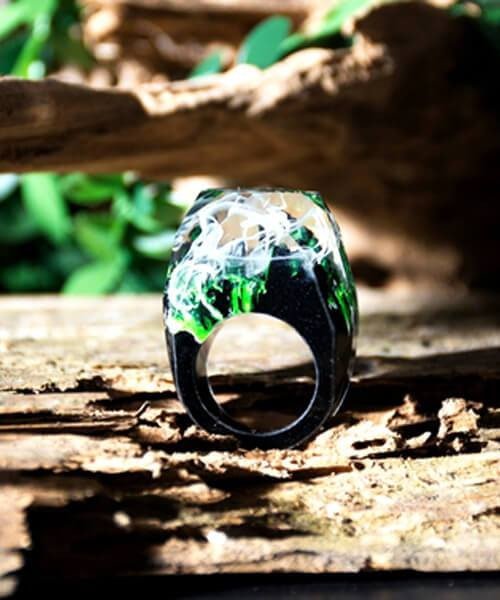 BAGUE RÉSINE Origine forêt enchantée - Bois Eden