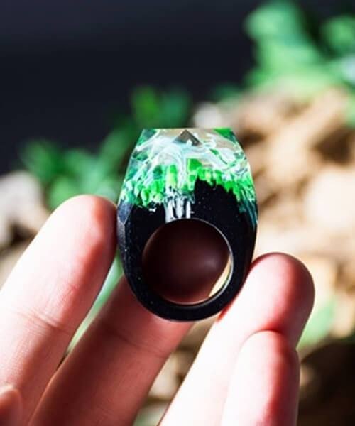 BAGUE RÉSINE Origine massif verdoyant - Bois Eden