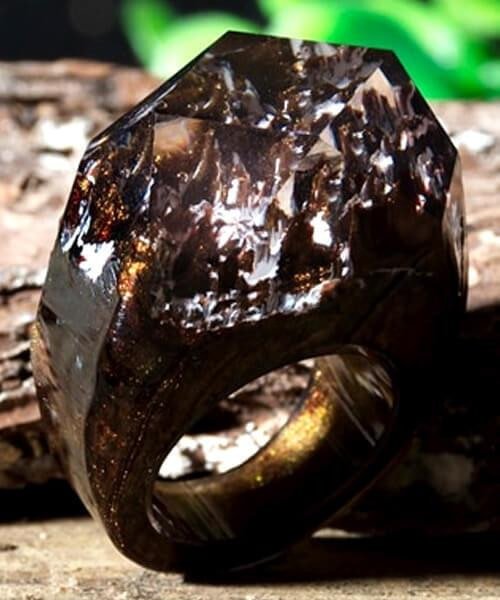 BAGUE RÉSINE Origine sommet arctique - Bois Eden