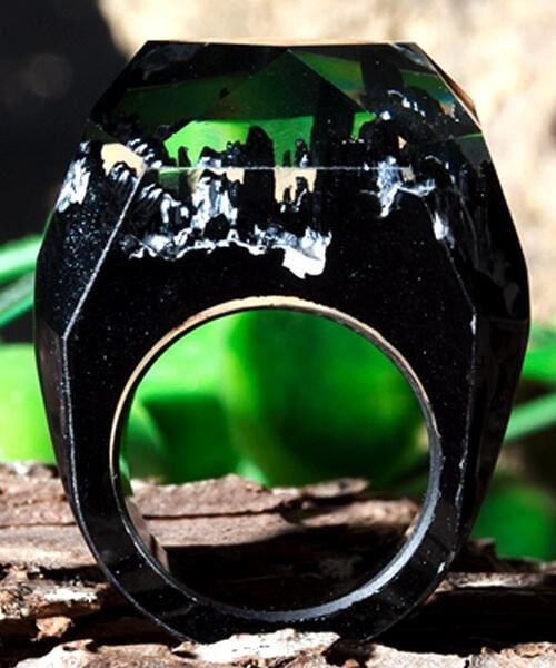 BAGUE RÉSINE Origine sommet claire - Bois Eden