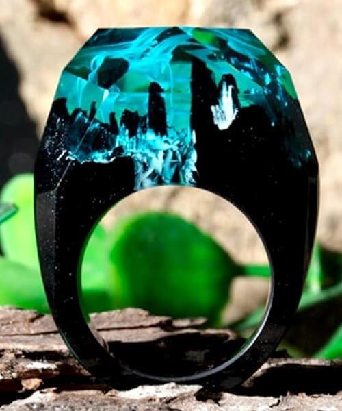 BAGUE RÉSINE Origine terre céleste - Bois Eden