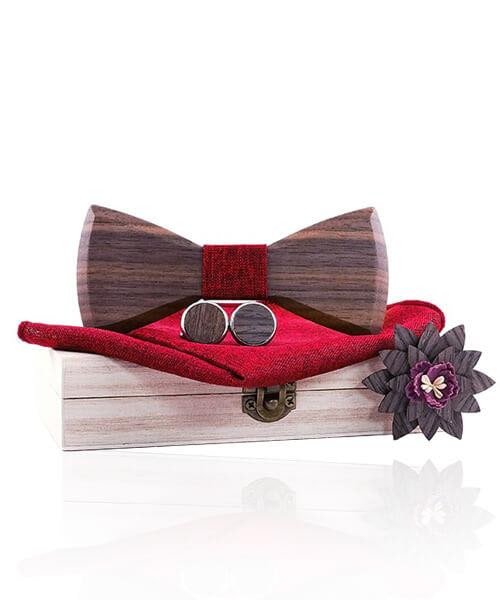 COFFRET NOEUD PAPILLON BOIS Giroflier rouge - Bois Eden