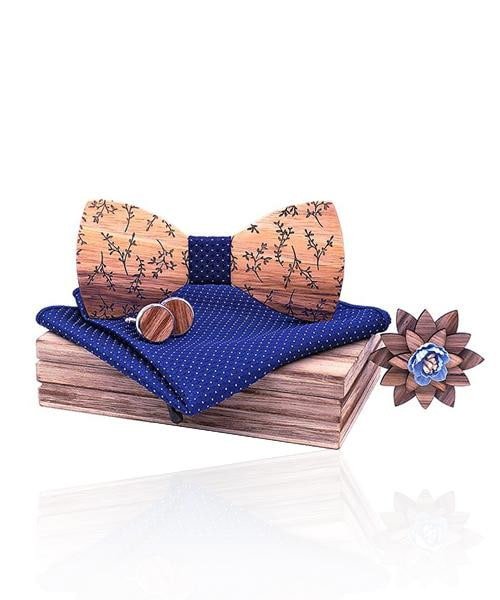 COFFRET NOEUD PAPILLON BOIS Halesia bleu - Bois Eden