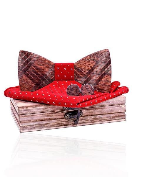 COFFRET NOEUD PAPILLON BOIS Peuplier rouge - Bois Eden