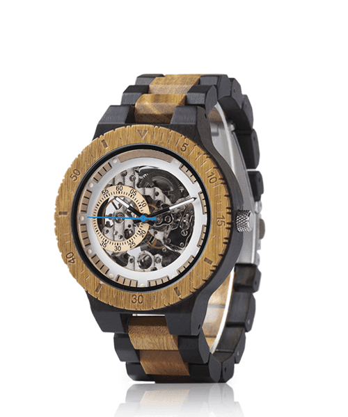 MONTRE EN BOIS AUTOMATIQUE BE Steampunk - Bois Eden